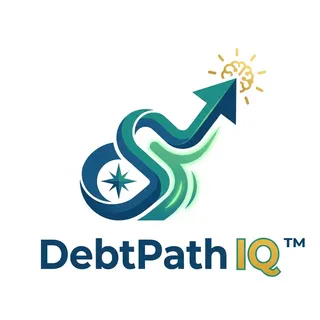 DebtPath IQ™ logo — a path twisting into a rising arrow